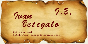 Ivan Betegalo vizit kartica